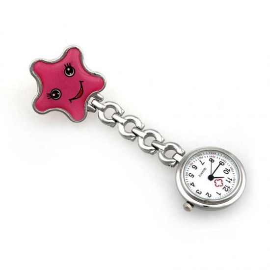 Women Cartoon Sea Star Shape Smiley Face Nurse Watch Colorful Pocket Watch Women Cartoon Sea Star Shape Smiley Face Nurse Watch Colorful Pocket Watch