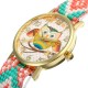 Custom Folk Style Cartoon Owl Pattern Alloy Case Cute Casual Women Quartz Wrist Watch