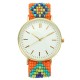 Custom Folk Women Watch Alloy Case Knitted fabric Strap Casual Retro Quartz Wrist Watch