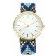 Custom Folk Women Watch Alloy Case Knitted fabric Strap Casual Retro Quartz Wrist Watch