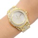 DEFFRUN Luxury Diamond Crystals Smooth Surface Women Quartz Watch