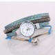 DUOYA D254 Crystal Pendant Women Bracelet Watch Retro Style Leather Strap Quartz Watch