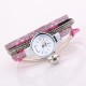 DUOYA D254 Crystal Pendant Women Bracelet Watch Retro Style Leather Strap Quartz Watch