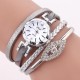 DUOYA D256 Retro Style Women Bracelet Watch Diamond Gift Leather Strap Quartz Watch