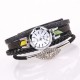 DUOYA D256 Retro Style Women Bracelet Watch Diamond Gift Leather Strap Quartz Watch