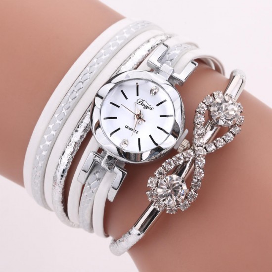 DUOYA D258 Retro Style Women Bracelet Watch Bow Crystal Quartz Watch