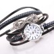 DUOYA D258 Retro Style Women Bracelet Watch Bow Crystal Quartz Watch