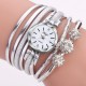 Duoya Luxury Ladies Silver Crystal Clock Women Bracelet Quartz Watch