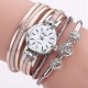 Duoya Luxury Ladies Silver Crystal Clock Women Bracelet Quartz Watch