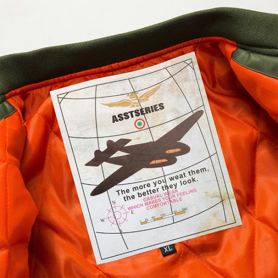ASSTSERIES Mens Embroidery Bomber Jacket Thick Warm Fashion Casual Baseball Flight Jacket