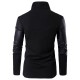 Asymmetric Tilt Inclined Zipper Placket Splicing Leather Sleeve Stand Collar Stylish Jacket for Men