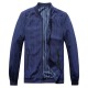 Autumn Casual Stand Collar Printing Zipper Pockets Jackets for Men