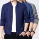 Autumn Casual Stand Collar Printing Zipper Pockets Jackets for Men