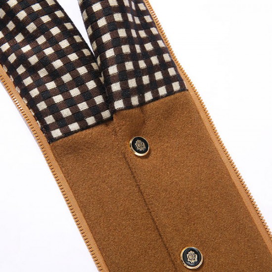 Autumn Winter Casual Slim Fit Stand Collar Scarf Detachable Stylish Woolen Overcoat Jacket for Men