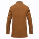 Autumn Winter Casual Slim Fit Stand Collar Scarf Detachable Stylish Woolen Overcoat Jacket for Men