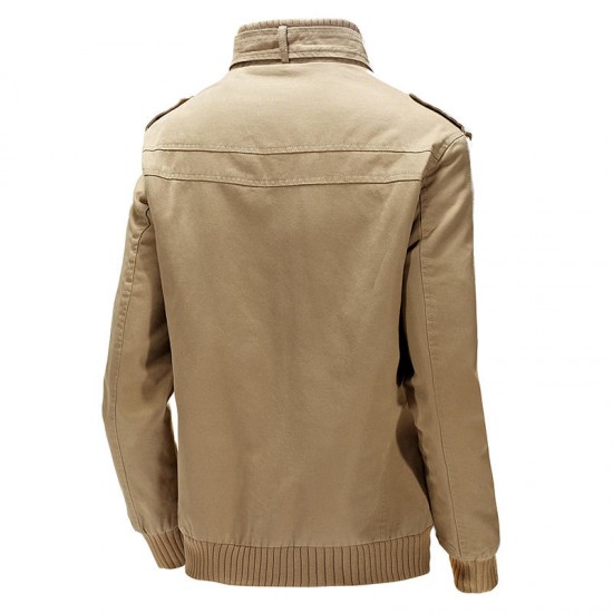 Autumn Winter Military Style Casual Cotton Cargo Jacket for Men