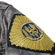 Badge Embroidery Painting Fashion Trendy Personality Wornout Denim Jacket for Men