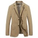 Casual Business Fashion Brooch Decoration Solid Color Blazers Suits Jacket for Men
