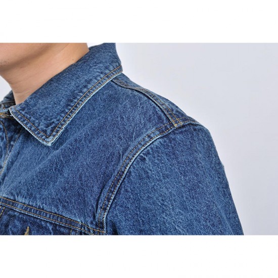 Casual Fashion Autumn Cotton Classic Denim Jacket for Men