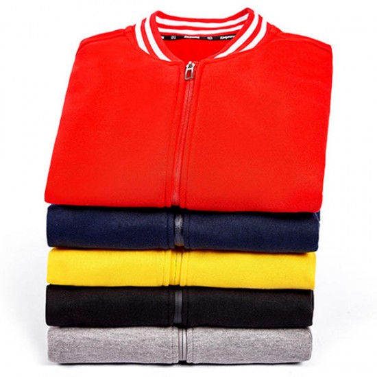 Casual Sport Zipper Fleece Liner Lovers Varsity Jacket 5 Colors