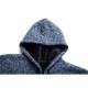 Mens Knit Hooded Fleece Coats Thick Warm Zipper Casual Jacket