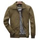 Mens Spring Fall Casual Business Solid Color Zipper Jacket
