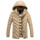 Cotton Padde Thick Warm Hooded Zipper Wintre Quilted Jacket Coat for Men