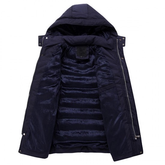 Cotton Padde Thick Warm Hooded Zipper Wintre Quilted Jacket Coat for Men