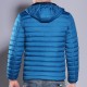 Mens Casual Cotton Down Padded Jacket Hooded Solid Color Coats