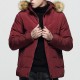 Mens Detachable Furry Hood Thick Warm Winter Padded Jacket Parka