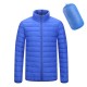 Mens Down Cotton Padded Jacket Portable Stand Collar Hooded Light Coat