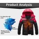 Mens Hooded Thicken Outdoor Jacket Spell Color Zipper Cotton-padded Warm Coat