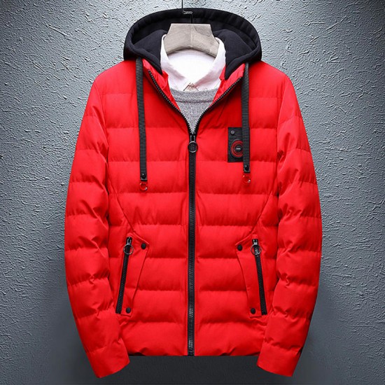 Mens Thick Warm Winter Hooded Padded Jacket
