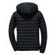 Mens Winter Casual Cotton Down Padded Windproof Hooded Solid Color Jacket