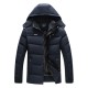 Mens Winter Fleece Thick Warm Detachable Hooded Outdoor Insulated Padded Parka Jacket