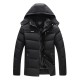 Mens Winter Fleece Thick Warm Detachable Hooded Outdoor Insulated Padded Parka Jacket