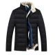 Winter Quilted Thick Warm Stand Collar Zipper Slim Padded Jackets for Men