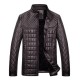 Autumn Winter Fashion Men's PU Leather Jacket Plush Thick Warm Jacket Casual Stand Collar Coat