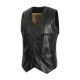 Casual Business Black Inside Fleece Liner Faux Leather Vest for Men