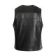 Casual Business Black Inside Fleece Liner Faux Leather Vest for Men