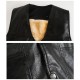 Casual Business Black Inside Fleece Liner Faux Leather Vest for Men