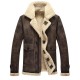 ChArmkpR Mens Biker Jacket Big Pocket Thick Warm Winter Shearling Faux Leather Coats