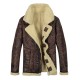 ChArmkpR Mens Biker Jacket Big Pocket Thick Warm Winter Shearling Faux Leather Coats