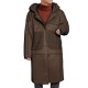 ChArmkpR Mens Mid Long Hooded Fleece Folyester Suede Jacket Shearling Coat