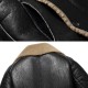 ChArmkpR Mens Mid-long Winter Thick Black Faux Leather Shearling Jacket