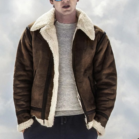 ChArmkpR Mens Winter Casual Thick Zipper Warm Coat Shearling Jacket