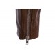 Diagonal Double Zipper O Neck PU Faux Leather Jacket for Men