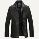 Faux Leather Jackets Winter Plus Thick Single-breasted PU Business Casual Blazers for Men