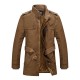 Men Winter Windproof Waterproof Thick Warm Velvet Plus PU Leather Jackets Outdoor Long Parka Coats