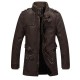 Men Winter Windproof Waterproof Thick Warm Velvet Plus PU Leather Jackets Outdoor Long Parka Coats